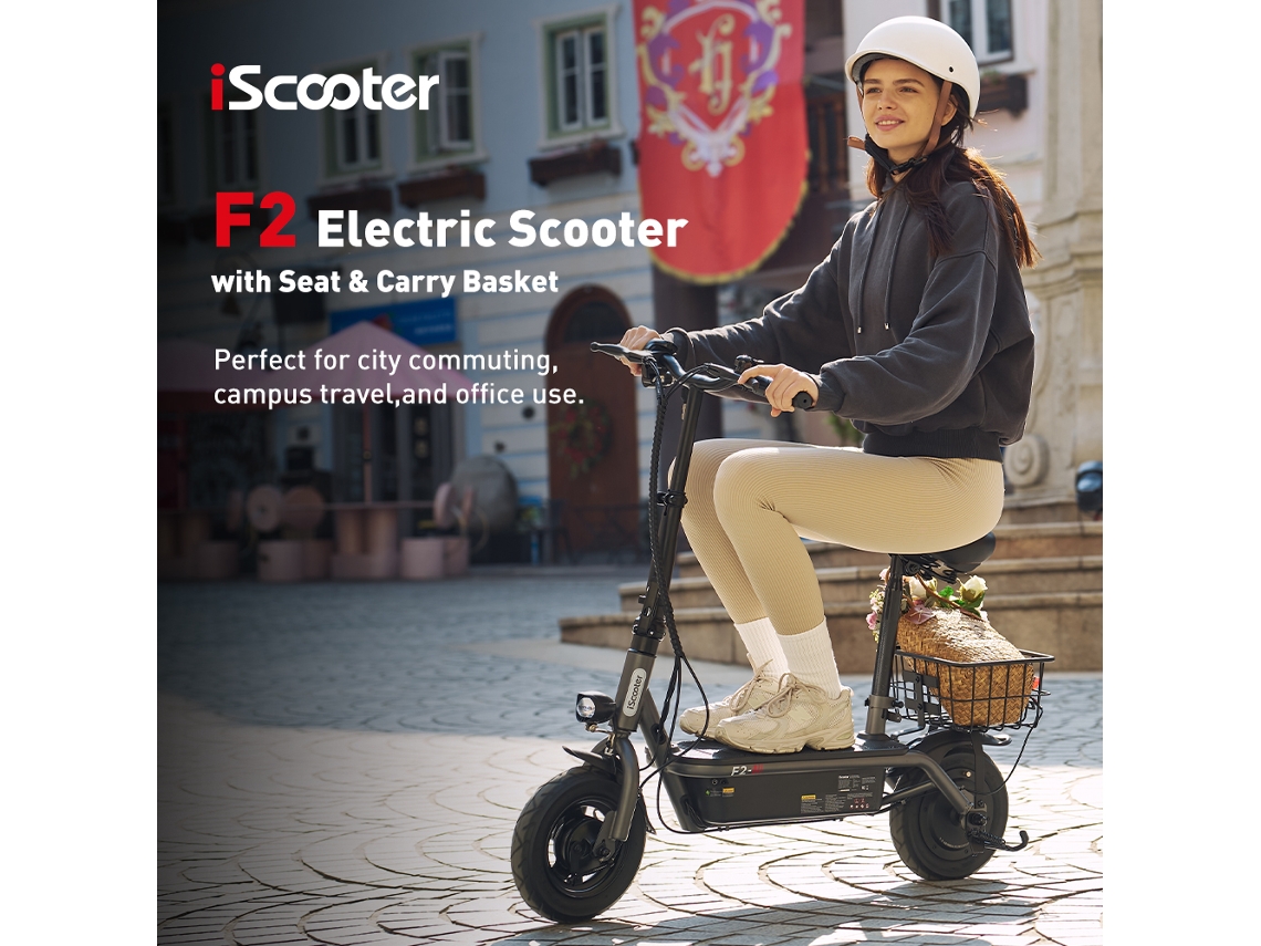 Trotinete Elétrica Iscooter F2 Com Banco E Cesto (5)