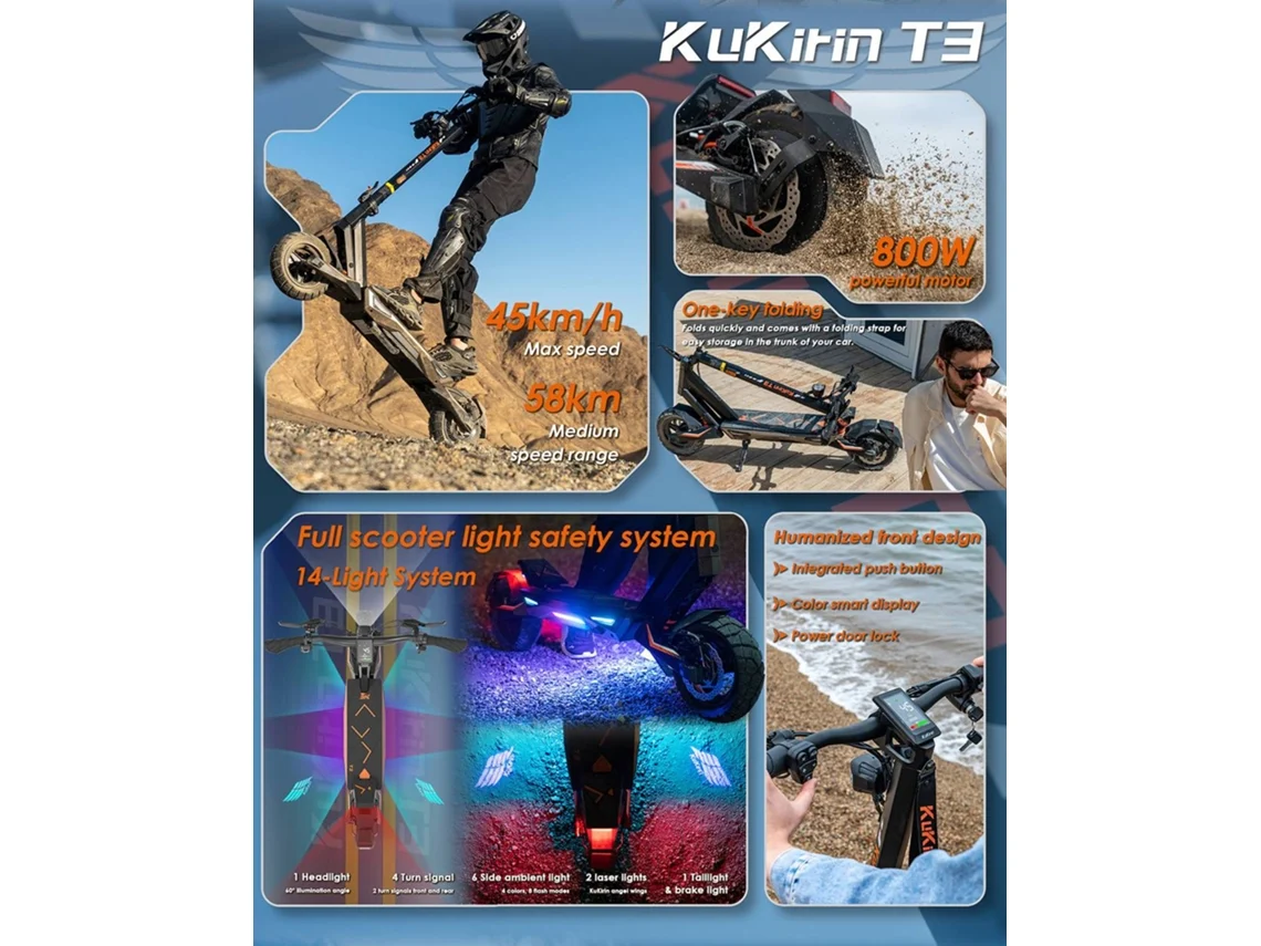 Trotinete Elétrica Kukirin T3 Motor 800w (2)